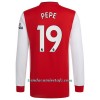 Camiseta de fútbol Manga Larga Arsenal Nicolas Pepe 19 Primera Equipación 2021/22 - Hombre